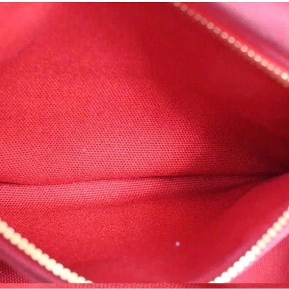 PRADA Logo Mini CANAPA 2Way Shoulder Bag Canvas leather Red Gold with COA - Picture 12 of 15